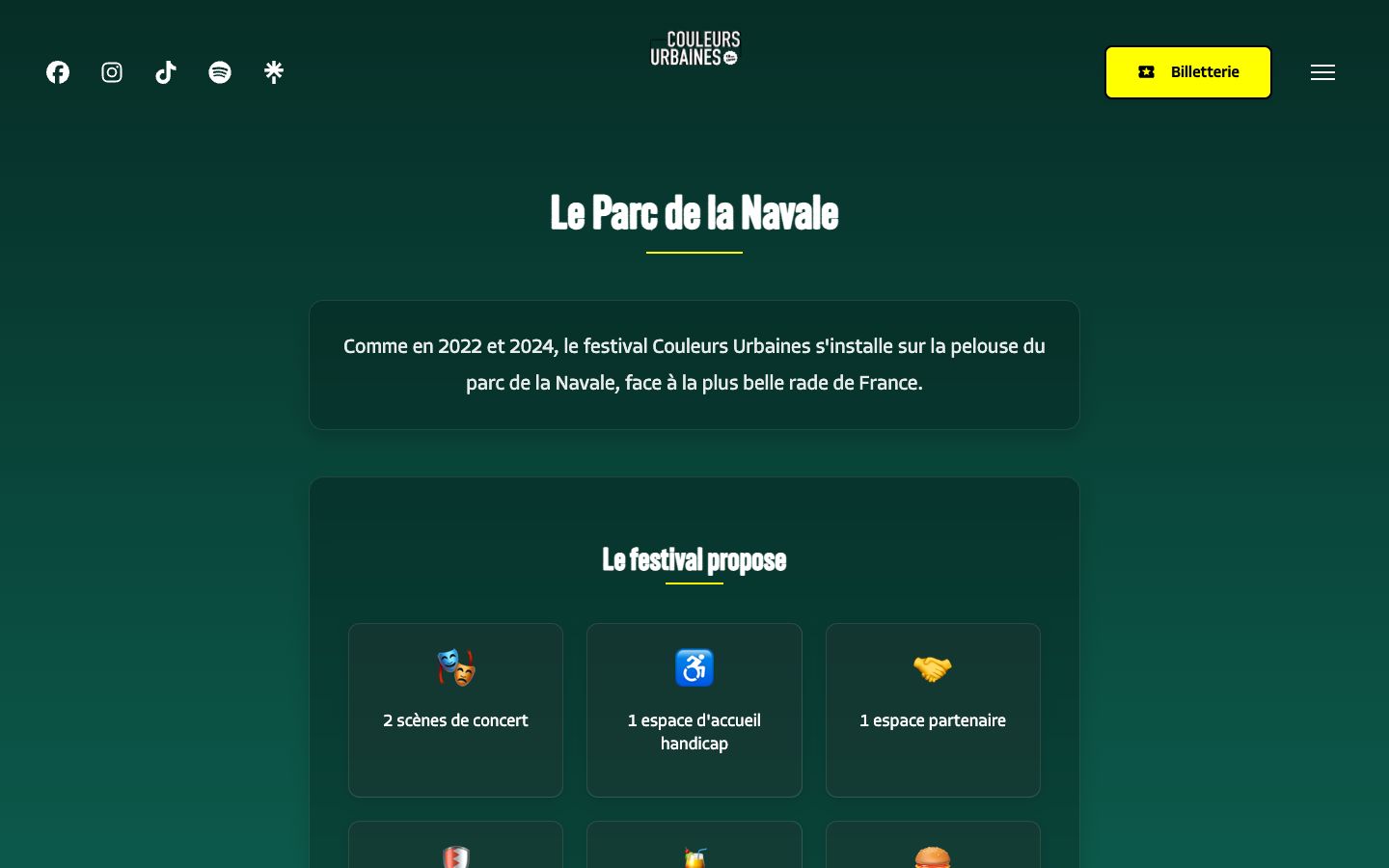 Le Parc de la Navale et les services du festival