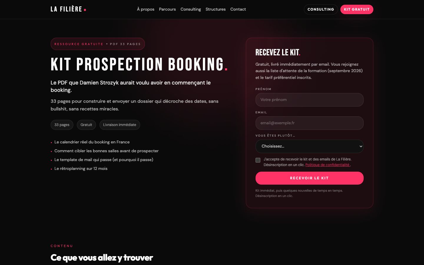 Le kit prospection booking gratuit
