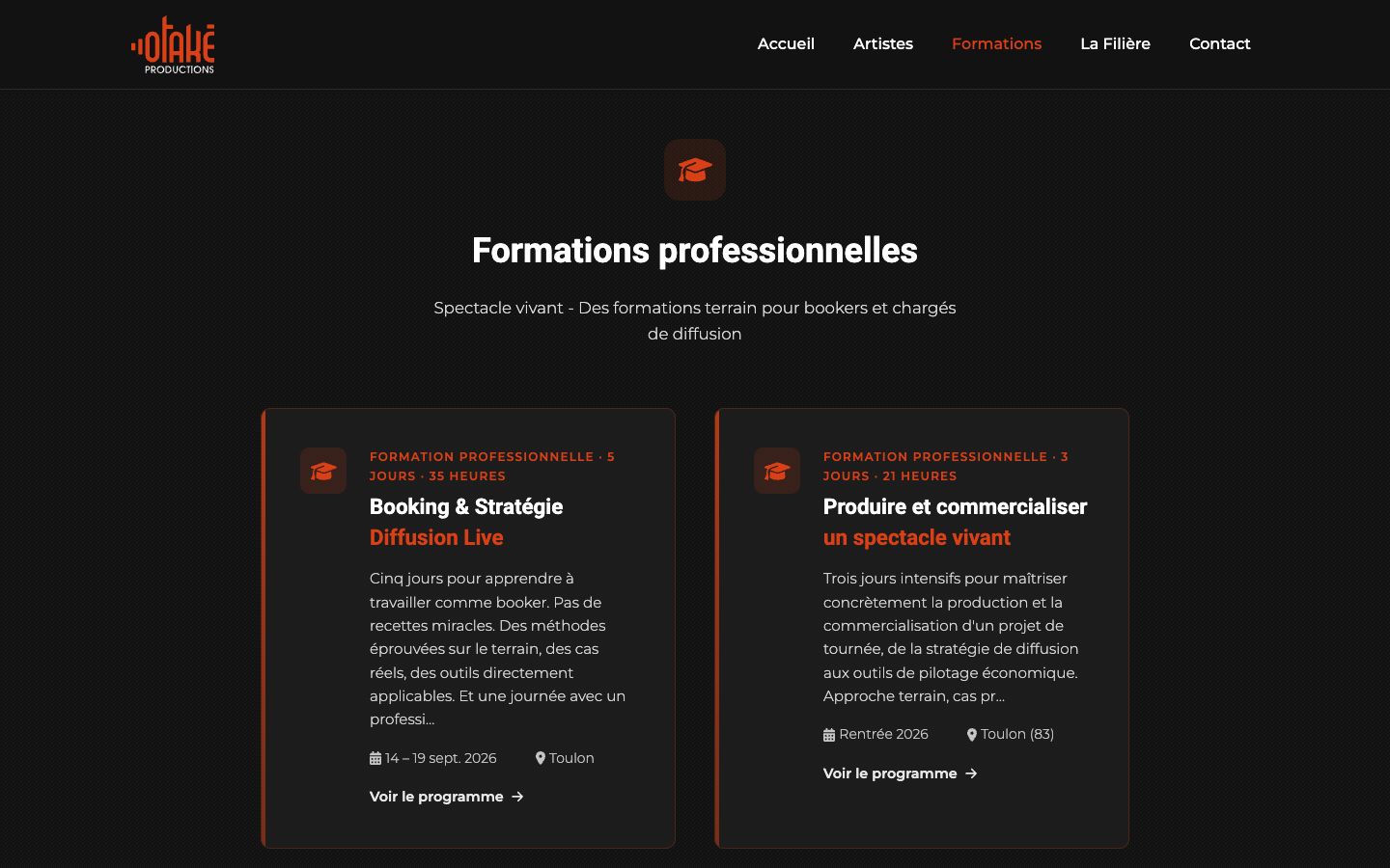 Formations professionnelles